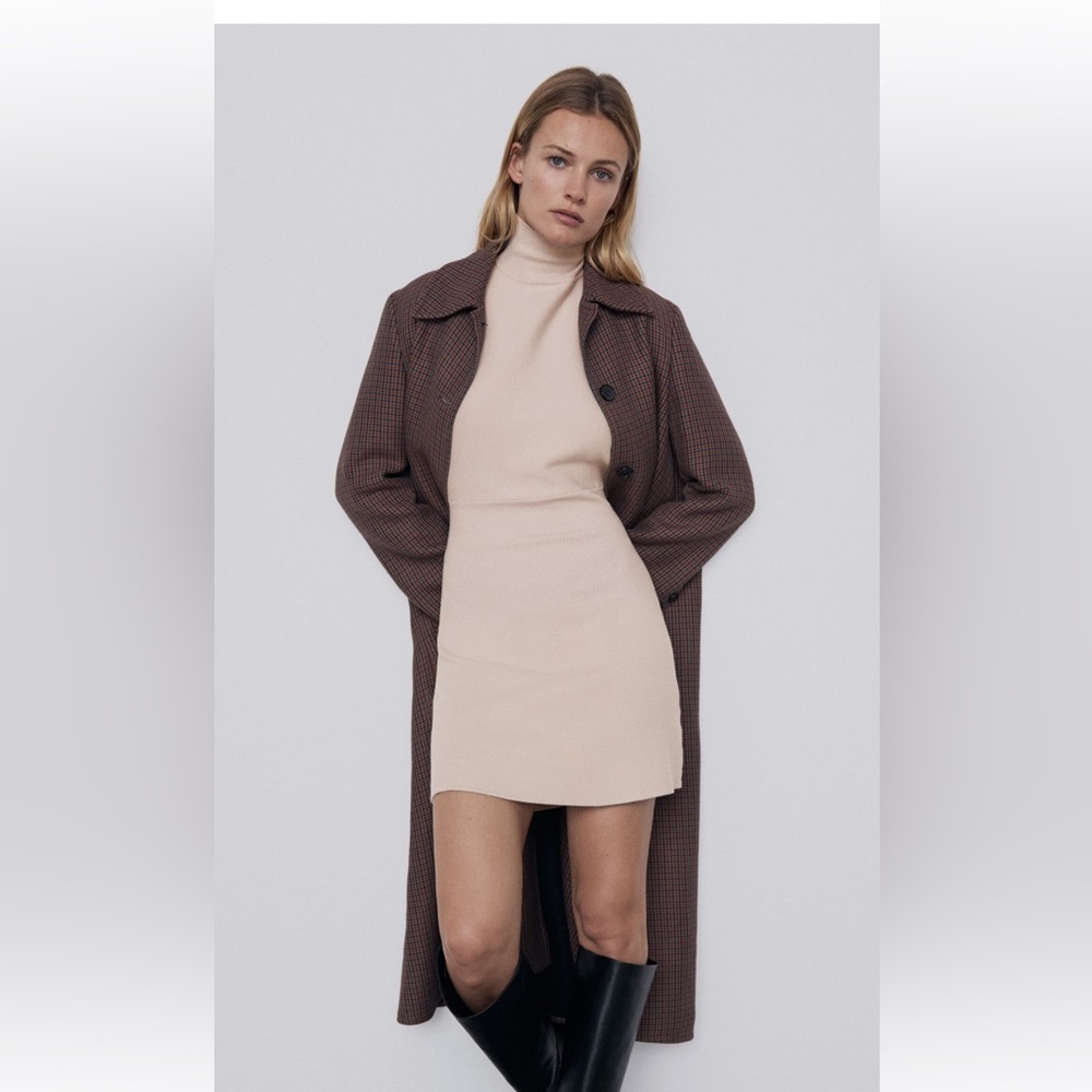 Zara xs mini sweater dress very light mauve color/nude